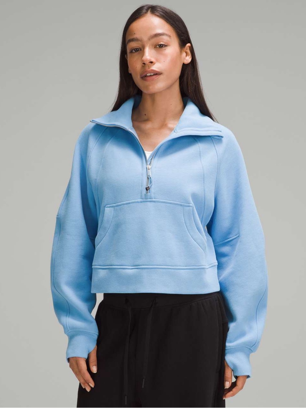 Lululemon Scuba Oversized Funnel-Neck Half Zip Aero Blue M/L